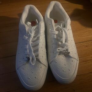 Juicy Couture White Sneakers with Rhinestone Accents